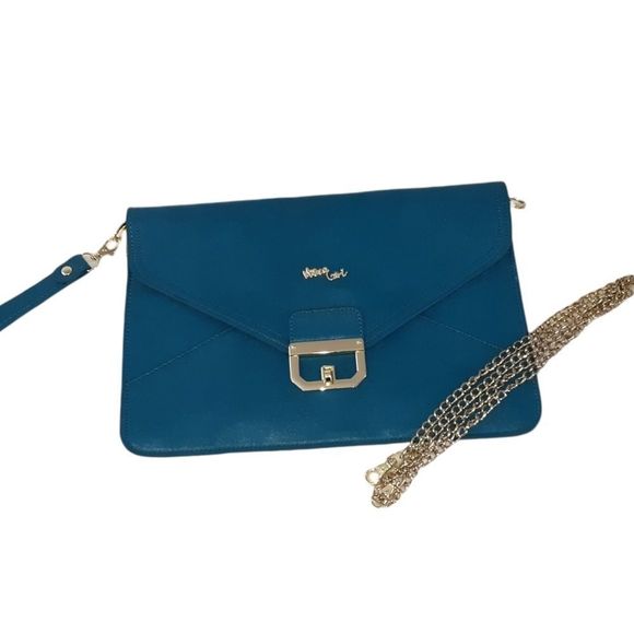 Mislogirl clutch with gold chain & wrist strap optional - Picture 1 of 10